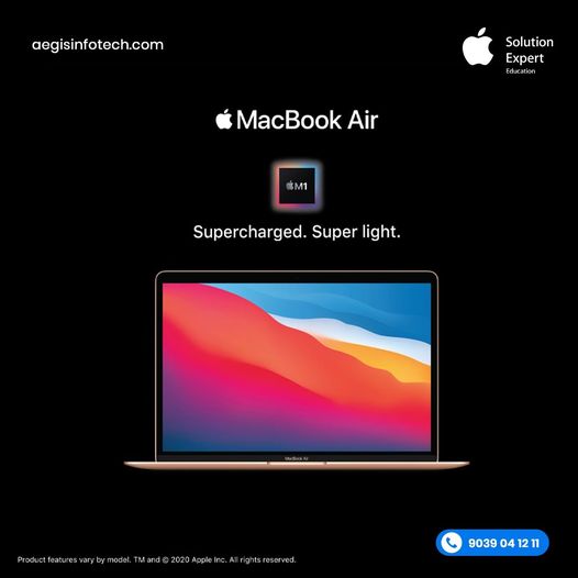 AegisI's tweet photo. Buy all-new MacBook Air with the latest M1 chip.
Supercharged &amp; more super light.
Visit Aegis Infotech to buy all new Latest Apple Products to buy all new products at the assured price.
Visit our website @ https://t.co/P69emSwZkY
Or contact us @ 9039041211
#apple #AppleMacBook https://t.co/kKIMaswNOD