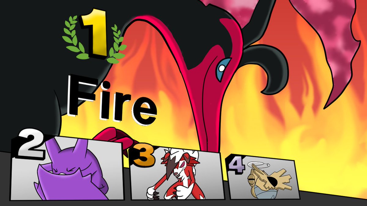 やえしろイーヤル 今回のサムネイラスト ガラルファイヤーは炎技を覚えないという事なので試しに背景を炎上させてみました 少しもの足りなかったので選出したポケモンを並べてみました 結果セフィロスみたいになりました 動画 T Co