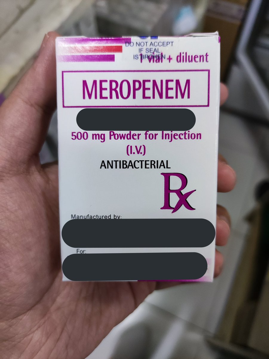 Meropenem- a Carbapenem with broad spectrum activity against gram+ and gram- organisms; with Ertapenem, widely used against extended-spectrum beta-lactamase- producing organisms, can be also used for CNS(brain) infections.