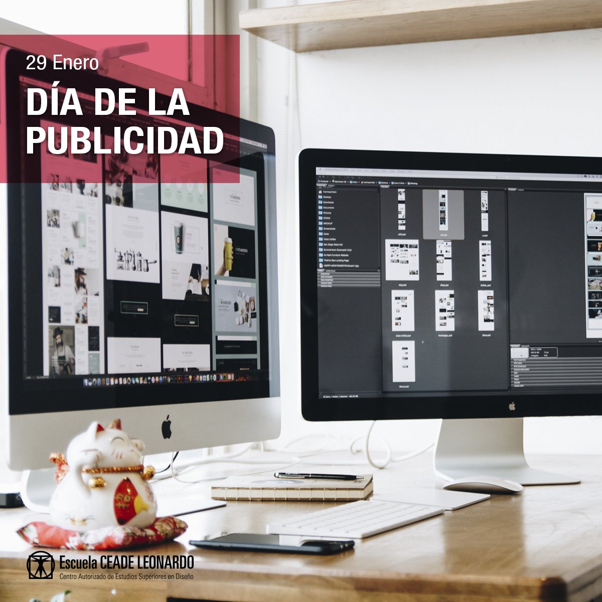 📣 Toda campaña publicitaria requiere de un #diseño adecuado y enfocado al público objetivo. La creatividad y la publicidad van siempre de la mano y, por eso, queremos felicitar a todos nuestro alumnado en la semana en la que celebramos el Día la #Publicidad.

🖌 #CEADELeonardo