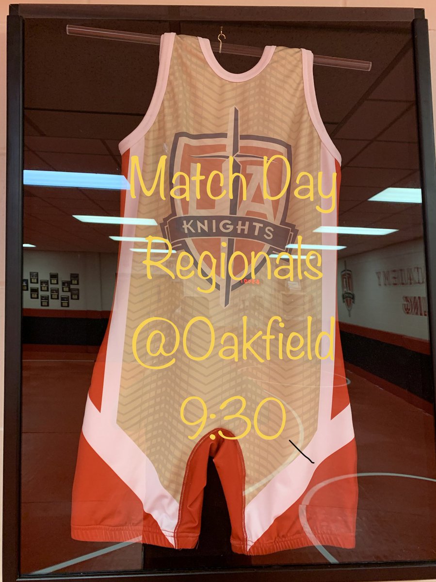 LourdesWrestlin's tweet photo. The road to the Gold Singlets start today with Regionals at Oakfield.  Wrestling starts at 9:30. We need to place in the top two today to advance to Sectionals next weekend at Dodgeland.

#lourdesacademy #lourdesacademyoshkosh #lourdesacademywrestling #restorelaw #knightpride🤼‍♂️ https://t.co/f1J404COGW
