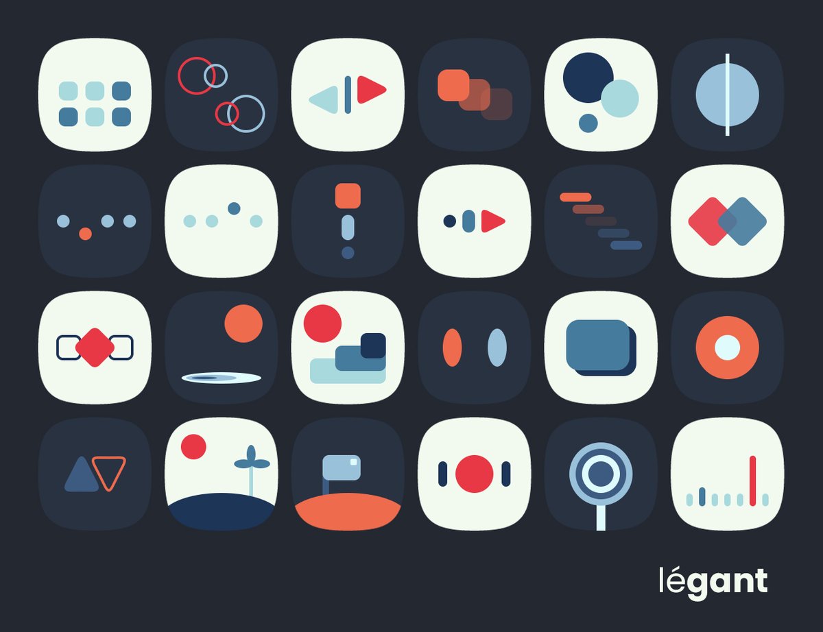 I present to you 'légant' icon pack. ---------- Quantity: 24 icons. Here's the akad: personal use only not for commercial use. ---------- Link: drive.google.com/file/d/1PmQkl1…