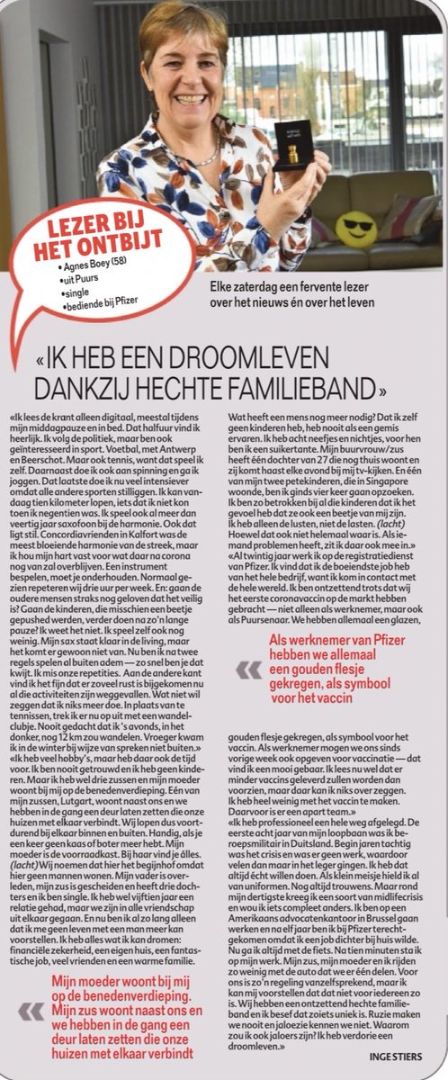 sthbracke's tweet image. Elke zaterdag lees ik in ⁦@HLN⁩ een mooi verhaal over Ons Volk. Met altijd mooie, moedige mensen. Die ⁦@IngeStiers⁩ is steengoed.