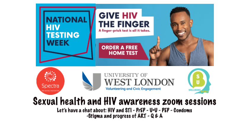 Spectra_London's tweet photo. In conjunction with @UniWestLondon #VolunteeringService, as part of our #HIVTestWeek & #LGBTHM21 activity, we are hosting a month of Sexual Health & HIV Awareness sessions, via zoom, starting Feb 3 11am-12pm. Further dates/times, including zoom details @ https://t.co/LFD38jFKEI https://t.co/TvjSD1y7a6