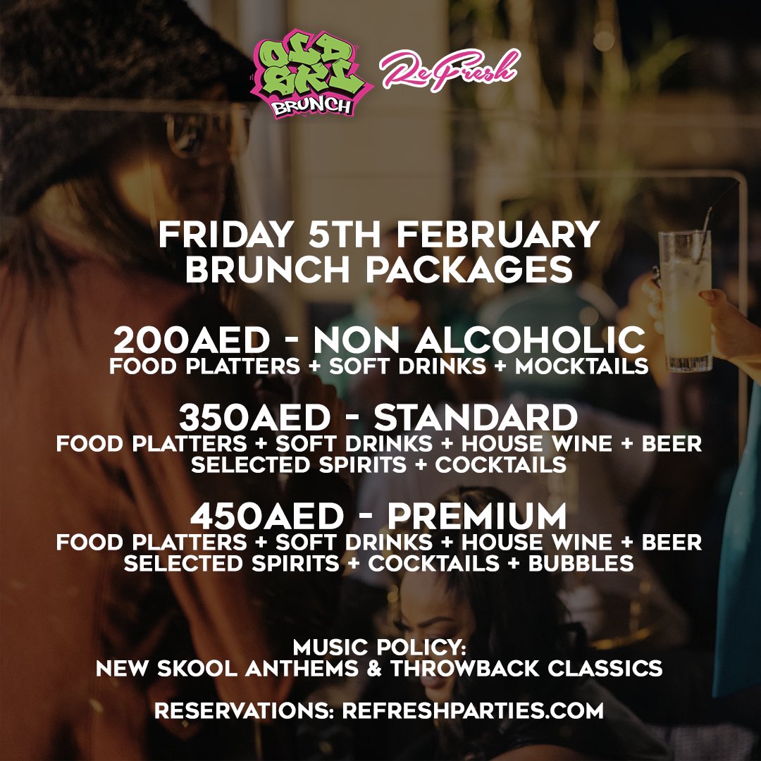 Anyone in Dubai. Friday 5th Feb roll through, book at refreshparties.com