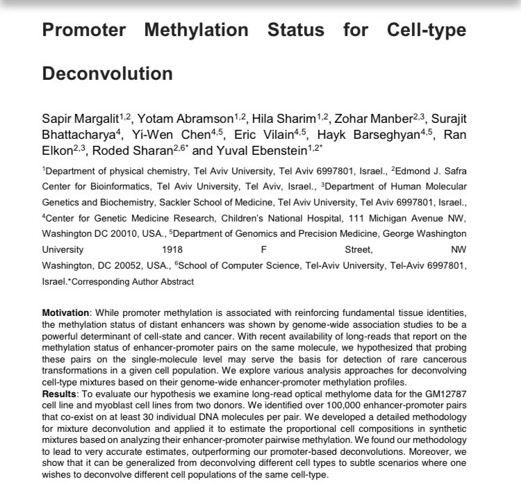 This is the computational framework for using this new type of data for cell mixture deconvolution for cell mixtures with similar genetic/epigenetic background like in cancer, where enhancers cause more methylation variance than promoters
