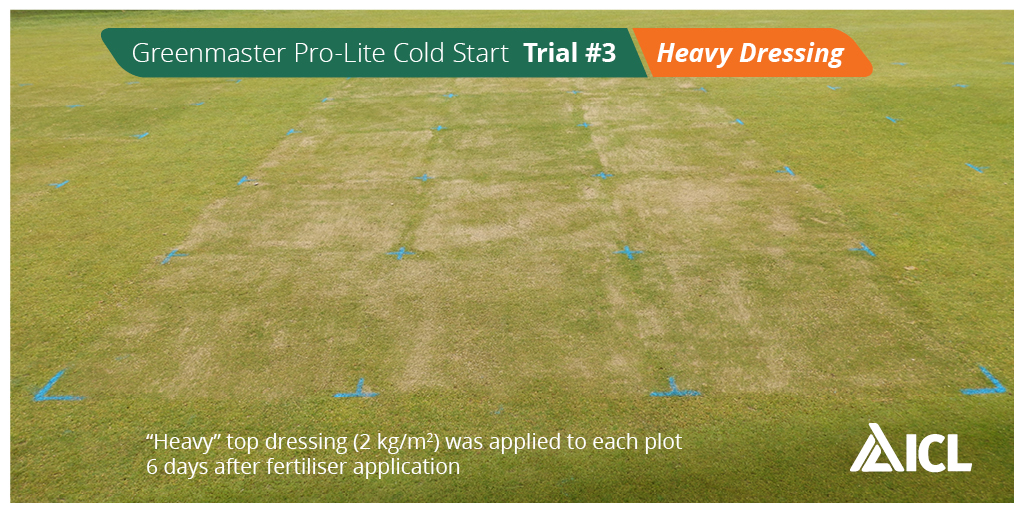 Trial work #3: The 2016 trial was set out to review the influence of early spring fertilizers on the recovery of early season top dressings. It showed these fertilizer applications provoked a positive response during cold conditions, Greenmaster Cold Start was clearly the best.