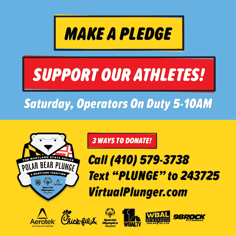 Help support <a href="/SpOlympicsMD/">Special Olympics Maryland</a> athletes! Call now! 410-579-3738