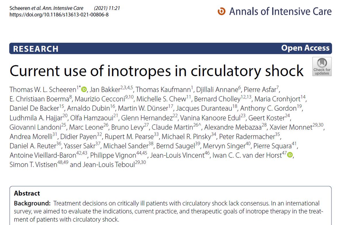giovannilandoni's tweet photo. Research agenda for the coming years from international experts. Indications, current practice, and therapeutic goals of inotrope therapy in the treatment of patients with circulatory shock. @rupert_pearse 
https://t.co/H8X4whkjHz https://t.co/ITeBIEXnpS
