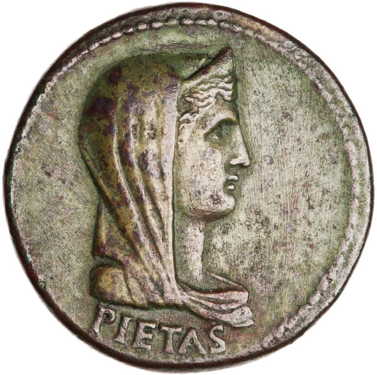 Titus too would use the image of Livia as the personification of key Roman concepts, as on this bronze dupondius of AD 80-81, again reflecting her continued significance to imperial 'auctoritas'.Image: RIC 2.1 Titus 426; ANS 1944.100.41827. Link -  http://numismatics.org/ocre/id/ric.2_1(2).tit.426