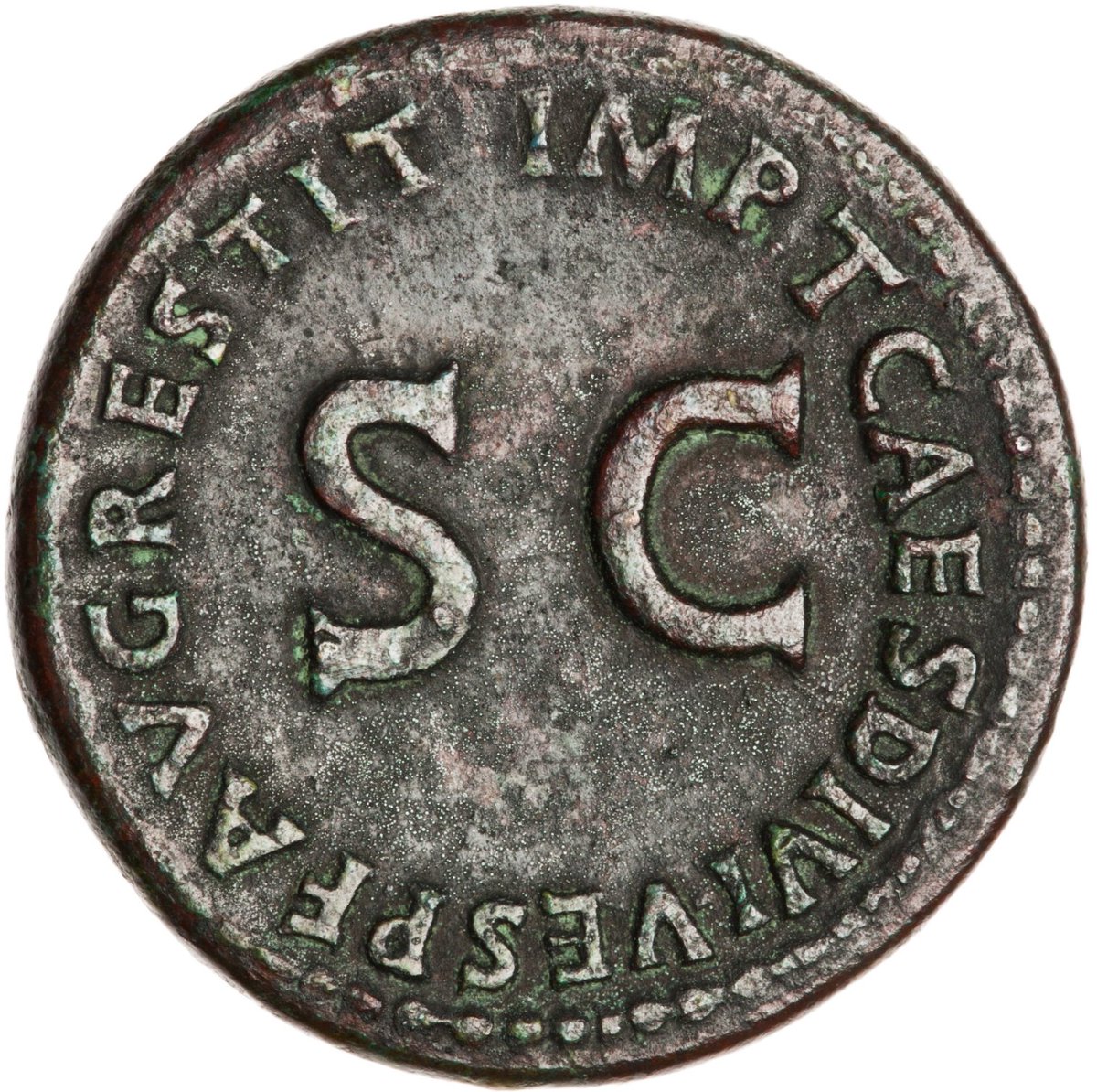 Titus too would use the image of Livia as the personification of key Roman concepts, as on this bronze dupondius of AD 80-81, again reflecting her continued significance to imperial 'auctoritas'.Image: RIC 2.1 Titus 426; ANS 1944.100.41827. Link -  http://numismatics.org/ocre/id/ric.2_1(2).tit.426