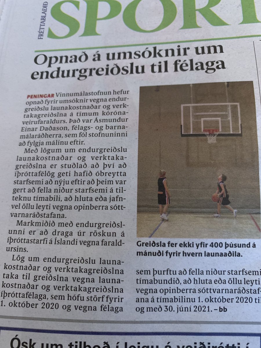 Mikilvægur og flottur áfangi fyrir íþróttahreyfinguna nú þegar endurgreiðslur launa- og verktakagreiðslna hefjast. Vel gert hjá stjórnvöldum og ber að þakka.