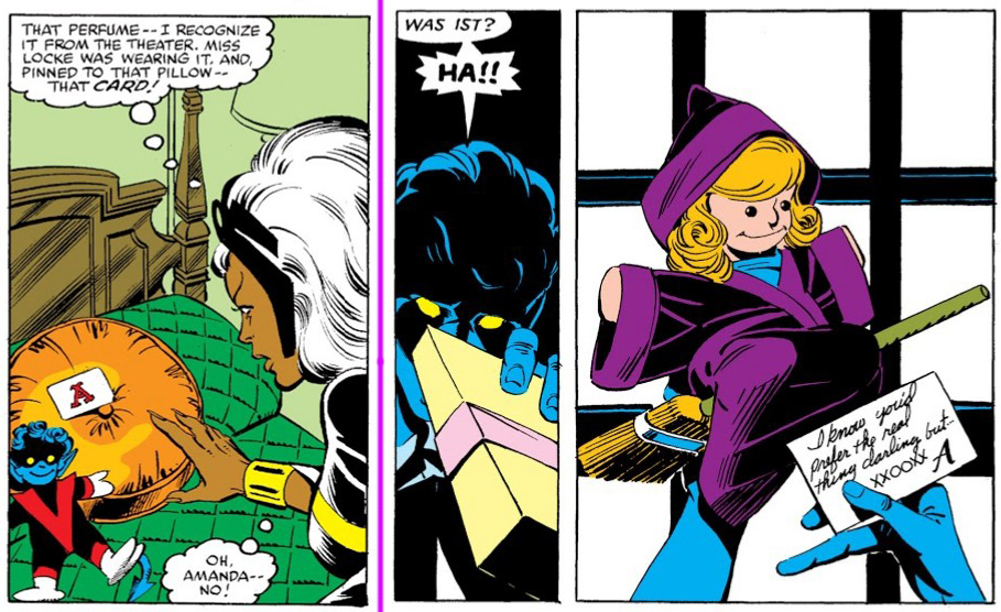 The Bamf doll first appears in Uncanny #145. No explanation is given, but it’s either made by the villain Arcade or by Kurt as a romantic token for his girlfriend Amanda Sefton. The fact Amanda gives a similar doll of herself to Kurt in Uncanny #174 suggests the latter. 2/10