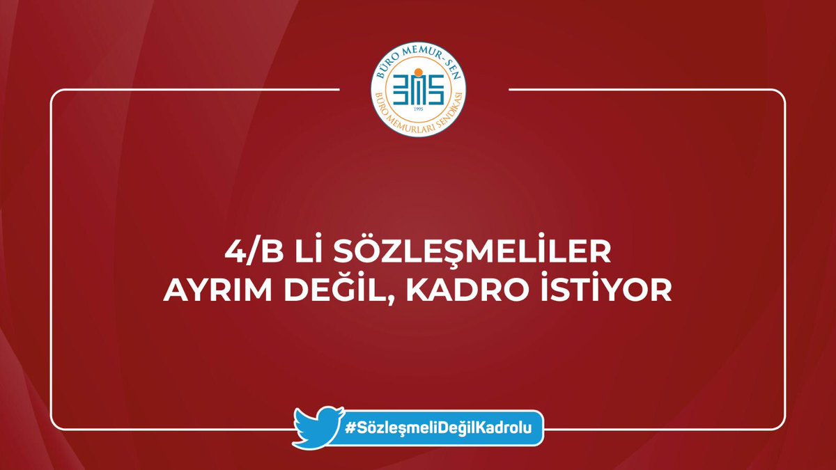 4/B'Lİ SÖZLEŞMELİLER AYRIM DEĞİL, KADRO İSTİYOR!

@RTerdogan <a href="/ZehraZumrutS/">Zehra Zümrüt Selçuk</a> <a href="/tcbestepe/">T.C. Cumhurbaşkanlığı</a> <a href="/ailevecalisma/">Cshabakanligi</a> <a href="/yusufyazgan37/">Yusuf YAZGAN</a>

#SözleşmeliDeğilKadrolu