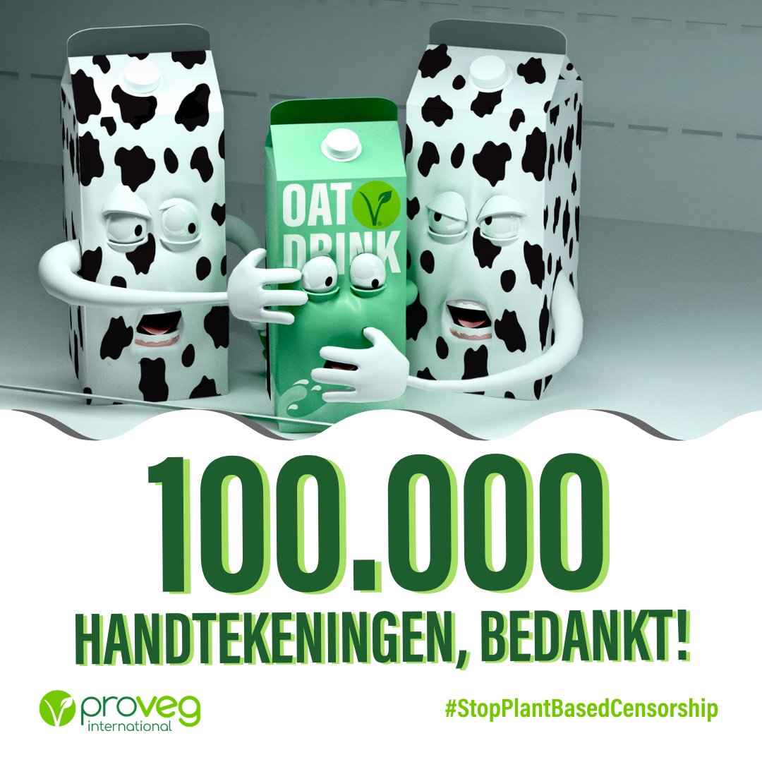 Wauw! Met jouw steun hebben we vandaag 100.000 handtekeningen bereikt voor onze petitie tegen plantaardige zuivelcensuur! 🎉

Heb jij al ondertekend? ➡️✍️ stopam171.com/nl/