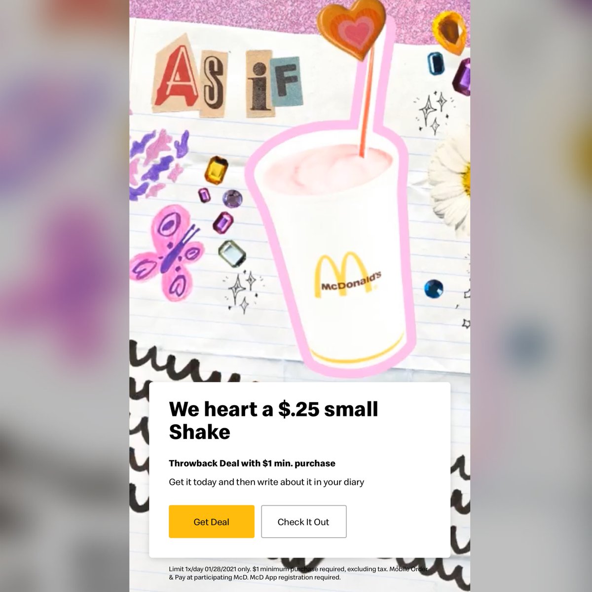 glasergroupmcds's tweet photo. #ThrowbackThursday on the McDonald's App... Go check it out 👀 

#Deal #McDonaldsApp #Shake #mcdonalds🍔🍟 https://t.co/Pi0n7m0jSh