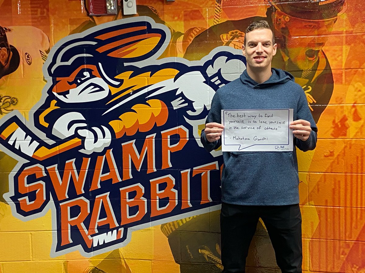 SwampRabbits's tweet image. You are never alone. Not today. Not ever. When you tweet or retweet using the hashtag #BellLetsTalk today, Bell Canada will donate 5 cents towards mental health awareness and advocacy. We join today with our friends in the @ECHL &amp;amp; all across the hockey world to say #BellLetsTalk