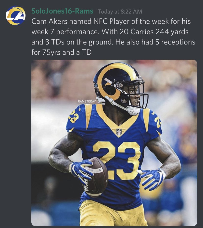 AgsRams's tweet photo. @AGS_Madden @AgsRams Week 7 player of the week https://t.co/UYGfzGnldU