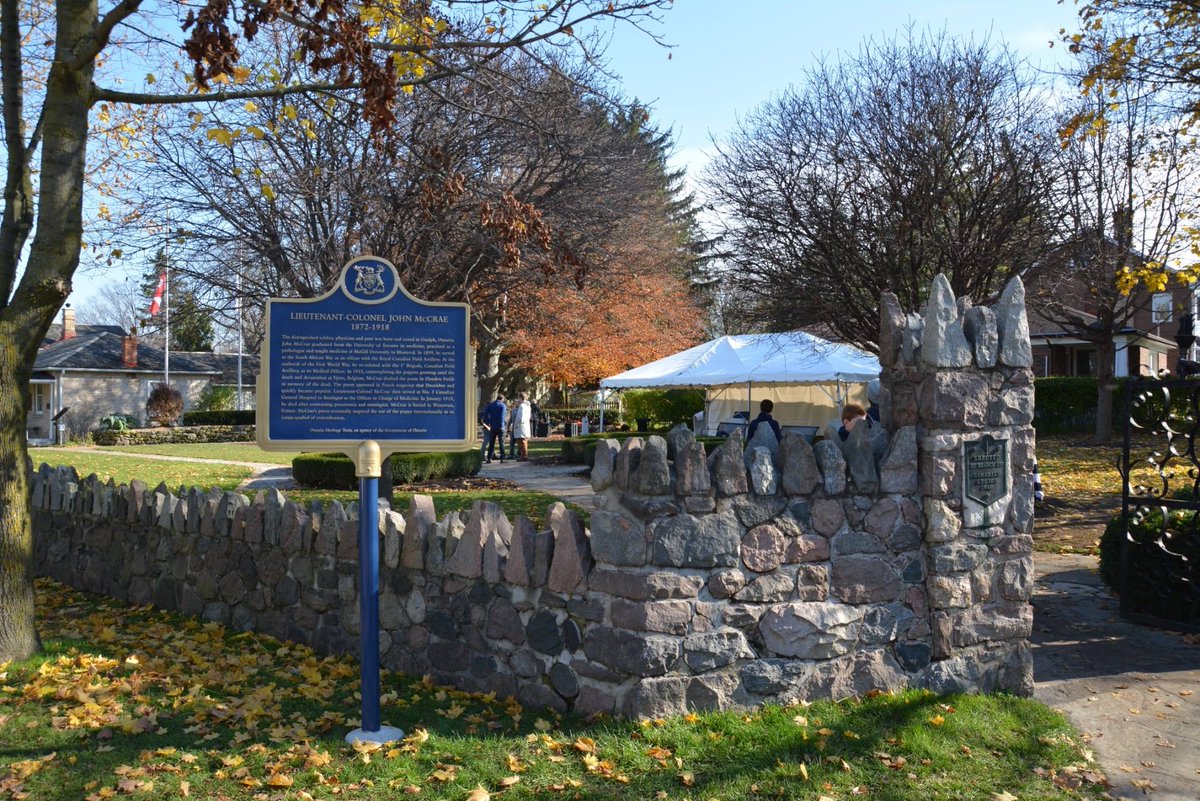 ONheritage's tweet photo. #DidYouKnow that on this Day in 1918: Lieutenant Colonel John McCrae, author of the famous war poem "In Flanders Fields", died of pneumonia at age 45.   
 
His legacy is peppered across #Ontario, including a provincial plaque in his hometown #Guelph. https://t.co/zrI1bjVCzR