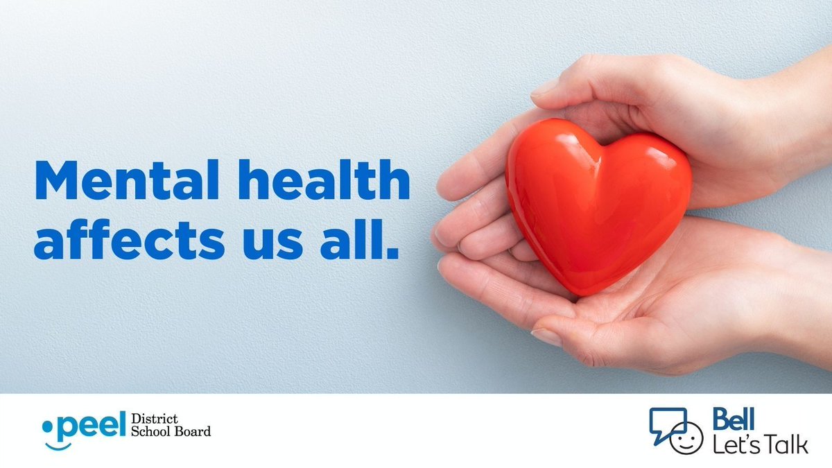 Let's remember that we need to take care of ourselves &amp; each other now more than ever. Mental Health affects us all. Together, let's support each other to be #WELLinPEEL

RESOURCES: bit.ly/Student-MH-Sup… #BellLetsTalk