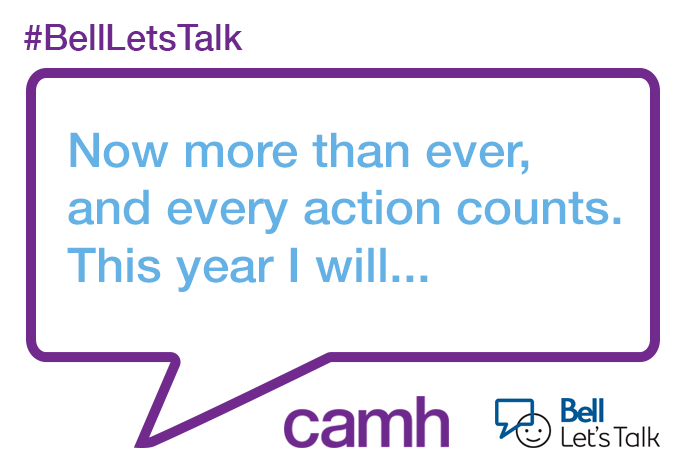CAMHnews's tweet photo. Actions speak louder than words. What will you work on this year to manage and improve your #mentalhealth? 
RT &amp; reply and let's make it a resolution! #BellLetsTalk #MentalHealthIsHealth https://t.co/BeZADTm9bX