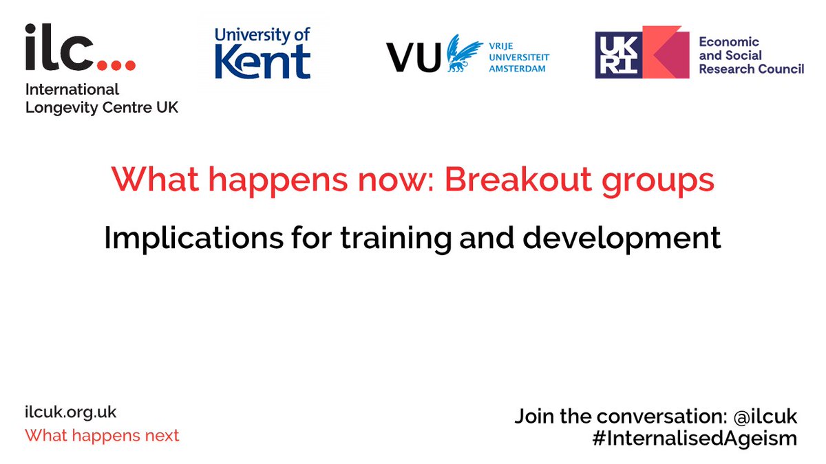 Do older workers avoid training at work because of  #InternalisedAgeism?How do we create a training climate in which employees do not assume a negative association between ageing, decline and loss of motivation?We are now discussing these questions in our breakout sessions.