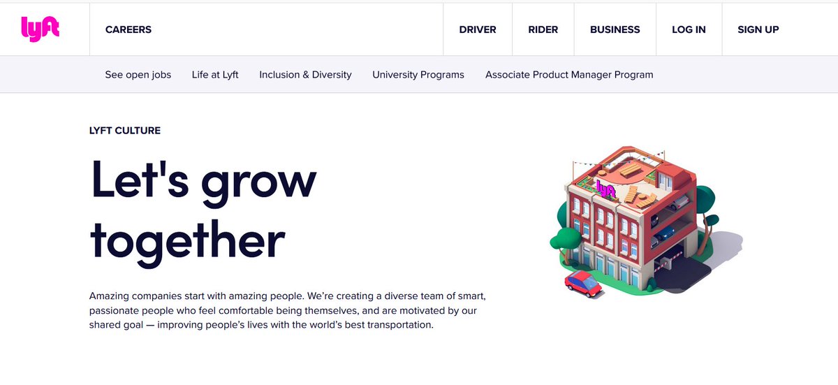 39/ Lyft "lets grow together"same as uber without the building!