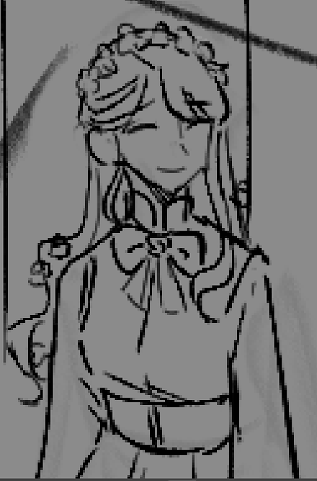 almost done with the lineart dsjfdhf
(i missed drawing girls, can you guess who this is ??)
gonna rest, goodnight! 