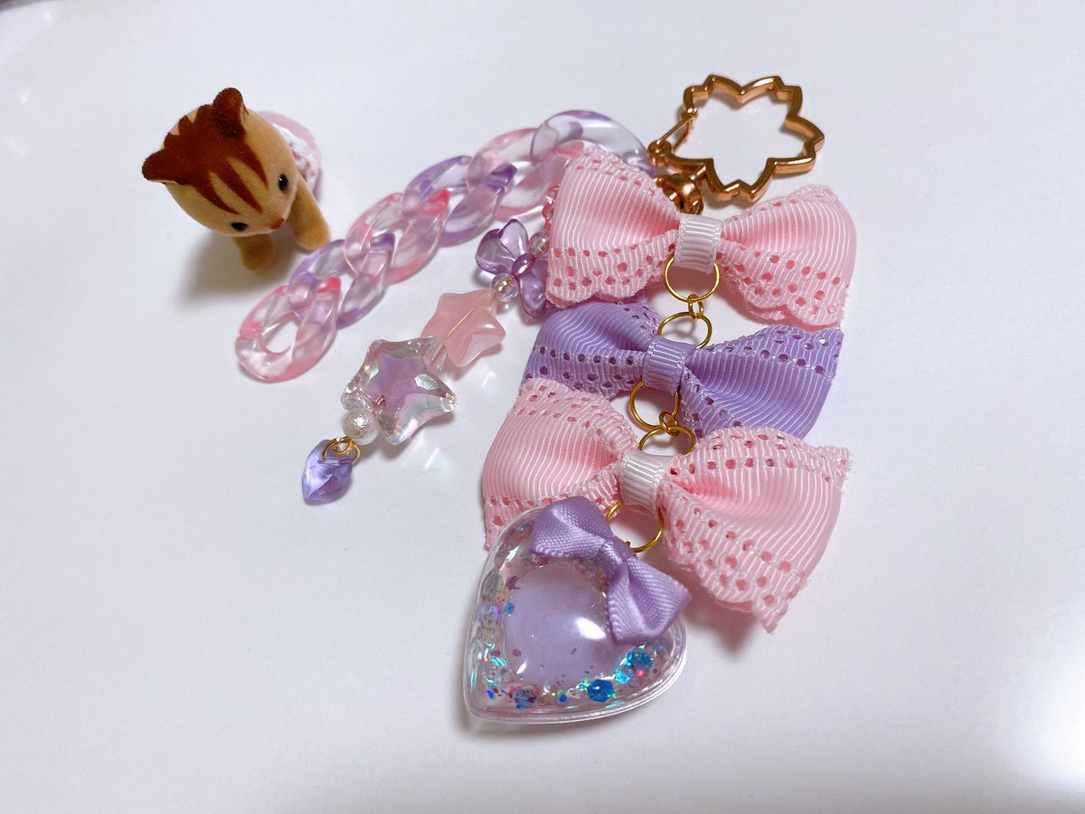 ラッピング無料 いちごくまちゃん キーホルダー❤︎ ハンドメイド
