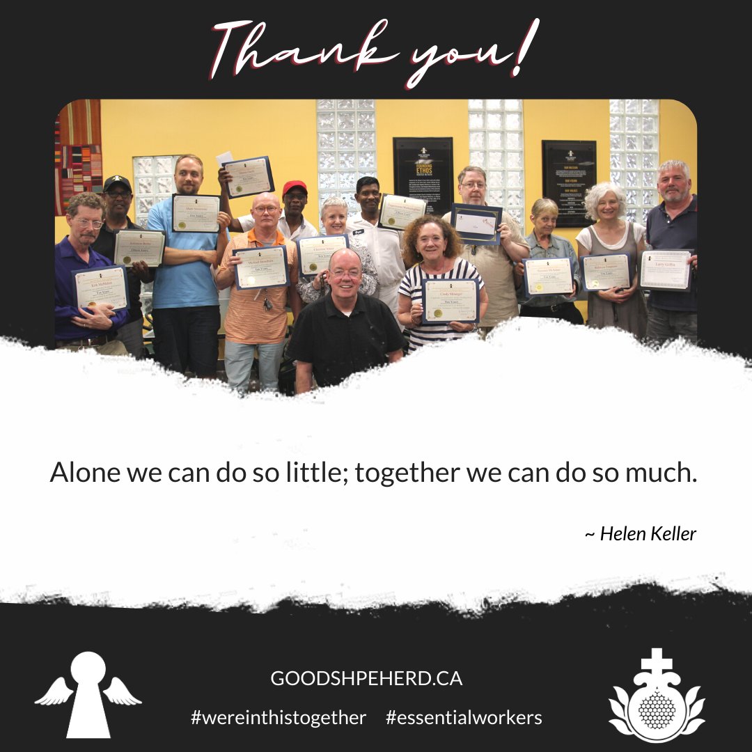In great appreciation of our entire team at #GoodShepherd for their hard work and dedication helping #homeless and vulnerable individuals. Special acknowledgement of their commitment during #COVID19 - Emergency Shelter and Homelessness Week. #welcomehomeless #wereinthistogether
