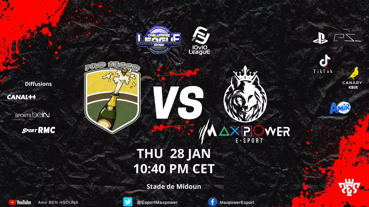 We begin our 🏆 #caelum_pes_league 10vs10🏆 story tonight .<a href="/CaelumPeSports/">CaelumPes eSports</a>

🆚 <a href="/IssproSecco/">TEAM ISSPRO SECCO</a> 🍾🥂
 🗓 Thursday, January 2️⃣8️⃣
 ⏰ 10:40 Pm CET 

📺🎥youtu.be/a36RuS0UjTg
🗣️📘facebook.com/11403631036935…
Go  <a href="/EsportMaxpower/">Maxpower Esport</a> lets drink champagne and prosseco tonight  🐺✅🍾🥂❌☠️