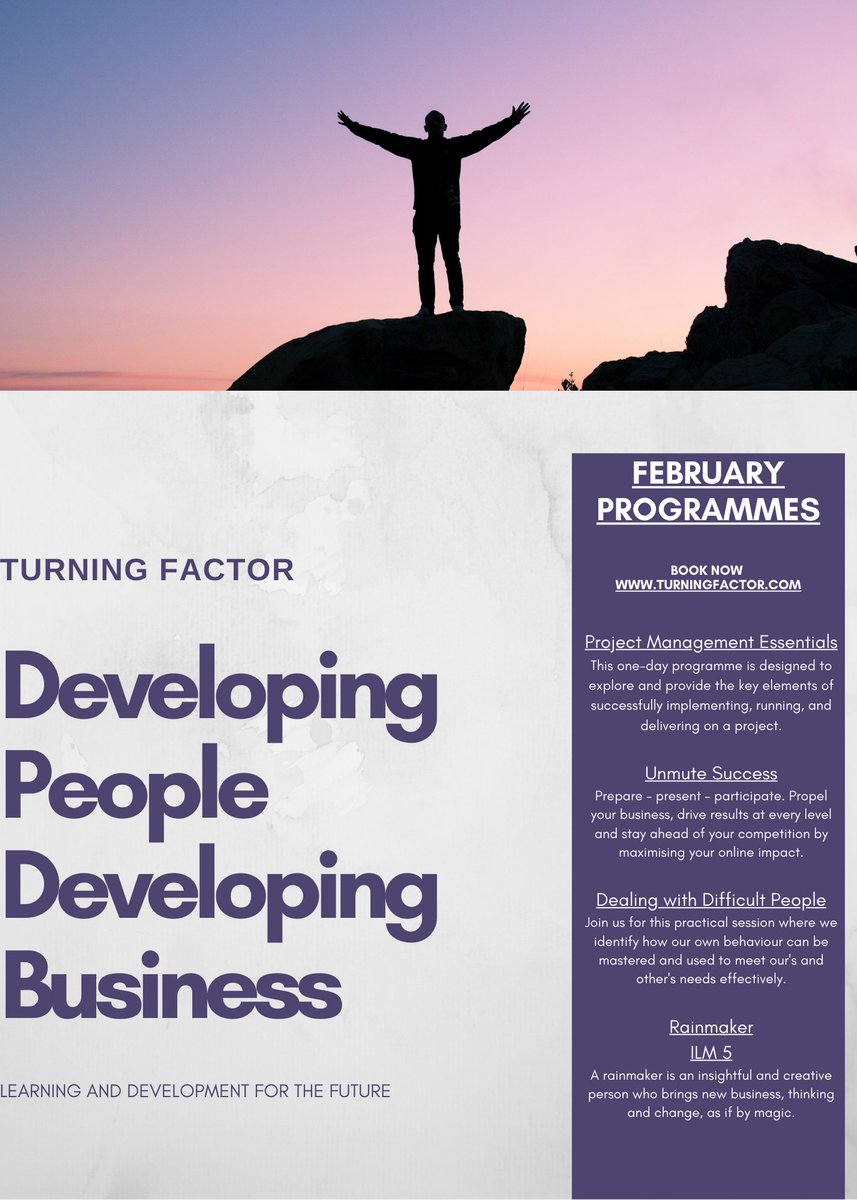 Book in for February programmes now!
turningfactor.com/courses/