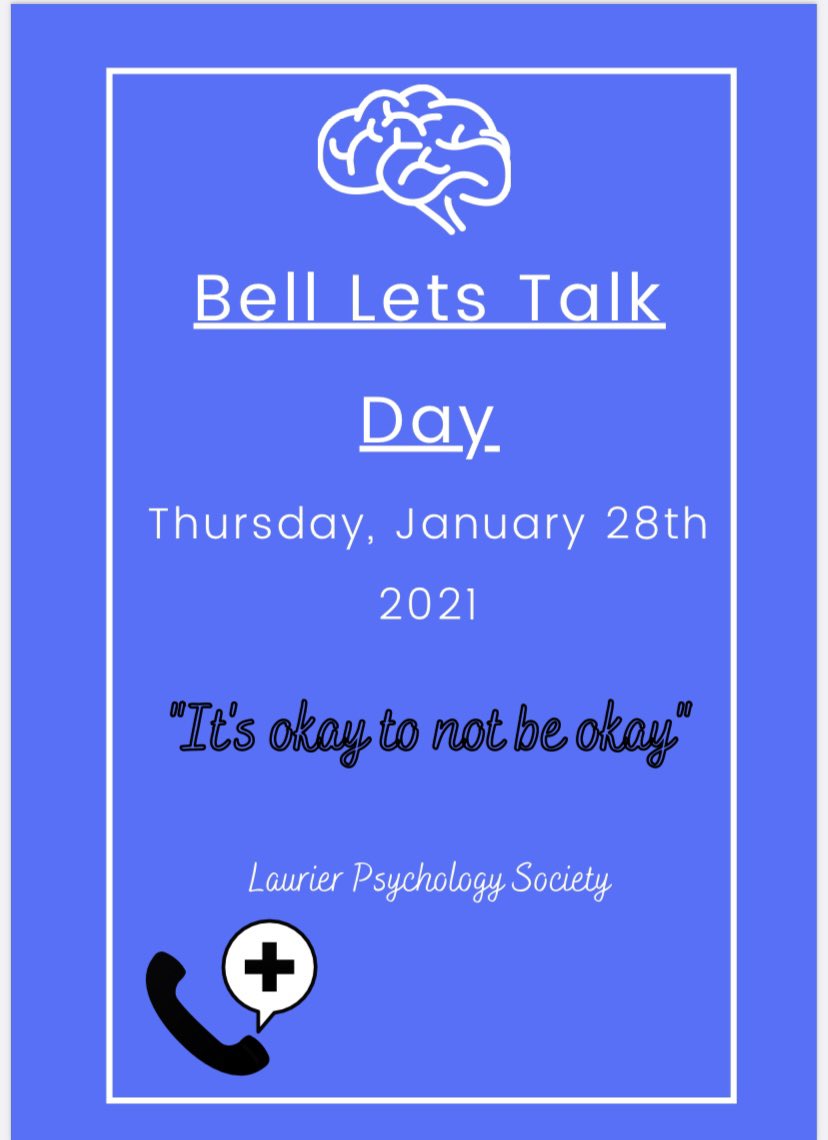 Mental Health is something that needs to be talked about everyday of the year, not just one 💙✨ #BellLetsTalk