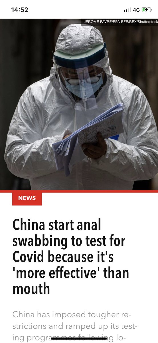 cbearmcgregor's tweet photo. When you say yes to being a test operative for covid-19 testing at work then this happens the next day....NOPE https://t.co/v7Mlb0poWV