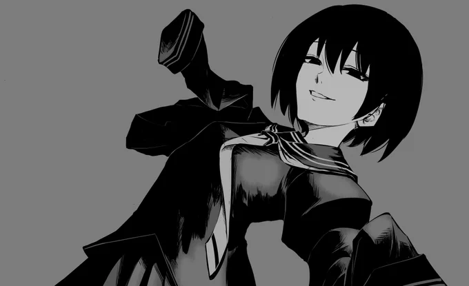 黒セーラー×忍野扇 