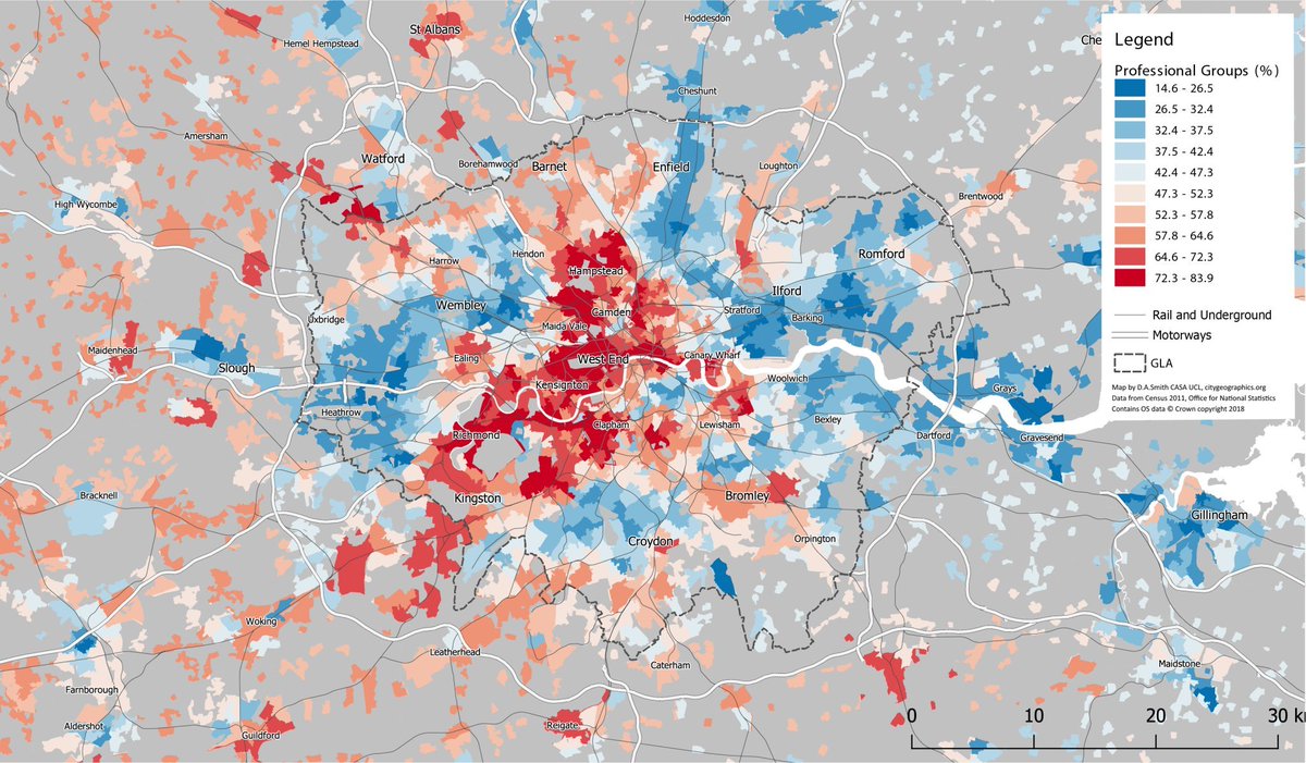 La question de la gentrification, ou de l’embourgeoisement des quartiers, est très présente à Londres, avec des quartiers populaires comme celui de Peckham où les classes populaires laissent peu à peu place aux classes moyennes et/ou supérieures.