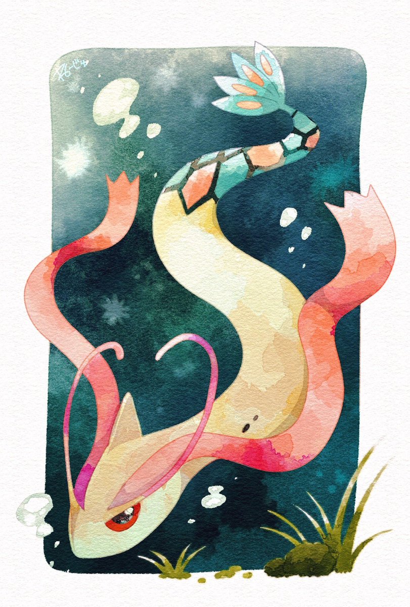 pokemon (creature) no humans underwater bubble full body air bubble white border  illustration images