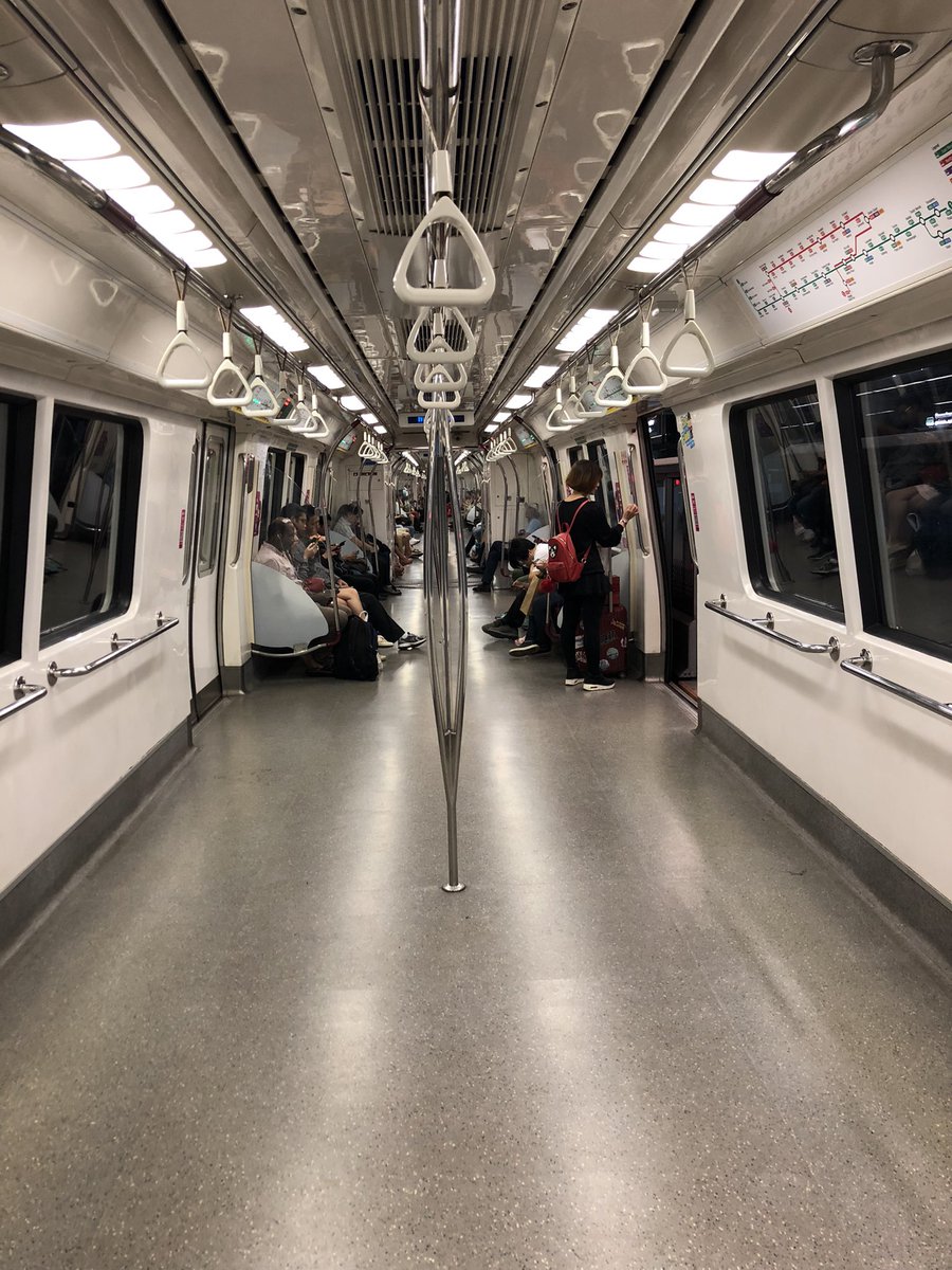 Some more from  (as I have lots of them!) showing on of the stations and interior of a train. One of the few places where no eating or drinking is allowed in the stations or on the trains  #Train  #Singapore  #MRT  #Apple (2)