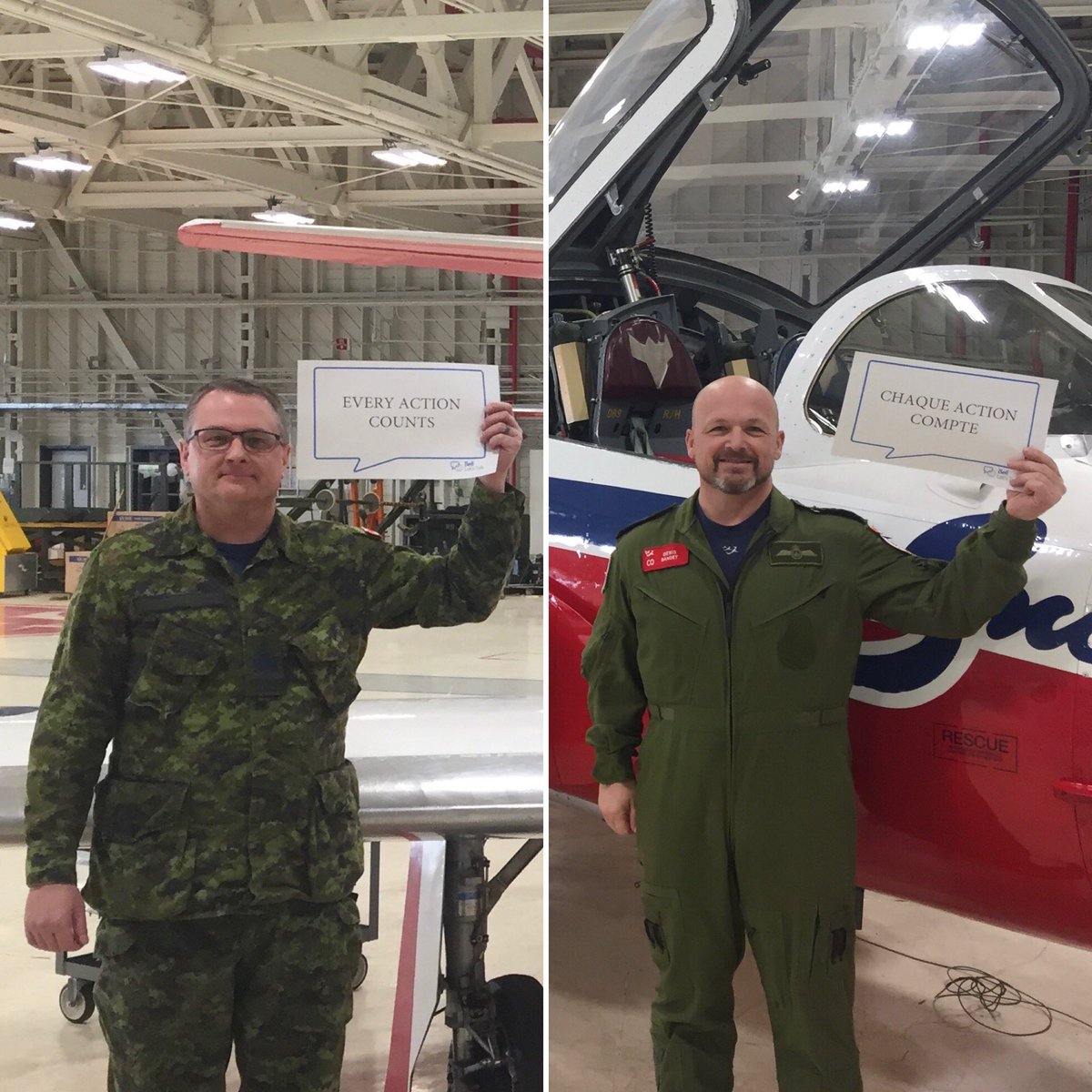 CFSnowbirds's tweet photo. When it comes to mental health, now more than ever, every action counts. What are you doing to help create positive change? #BellLetsTalk #cfsnowbirds https://t.co/iE3GsSl2xi
