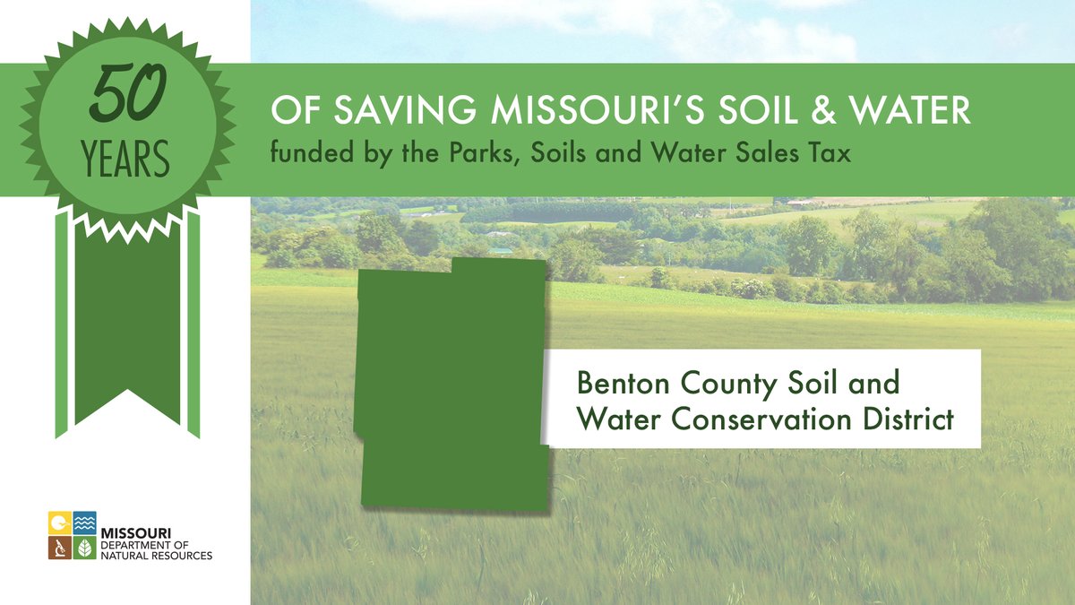 MoDNR's tweet photo. Congrats Benton County Soil &amp; Water Conservation District on its 50th anniversary! Thanks for 50 years of saving Missouri’s soil and water. https://t.co/K8Nfkuh9Jp https://t.co/Xxwot02ObB