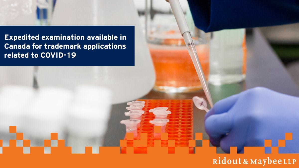 Applicants may now request expedited examination under a pilot initiative for a trademark application associated with medical goods or services related to COVID-19 in Canada. Read Roy Yang's summary of this initiative in our latest IP News article: ow.ly/rkfR50DkKXw