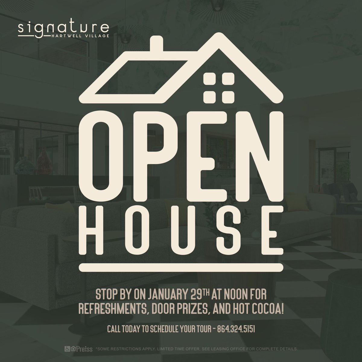 thetigerCU's tweet photo. Signature Hartwell Village is having an open house tomorrow, the 29th, at noon! Go check them out and get some refreshments, prizes and Hot Cocoa while you can! https://t.co/CgJwouLPNh