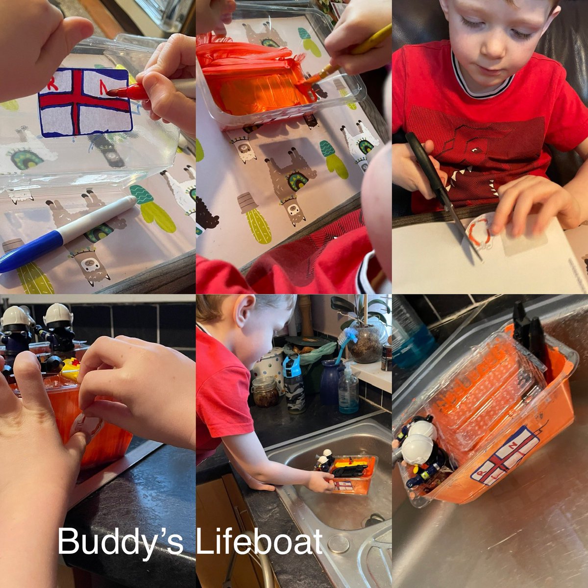 sianyontheradio's tweet photo. Buddy’s topic this term is Superheroes.  He built a lifeboat for the @RNLI and it floats! @Whitestone_Sch https://t.co/Gw5ac6m9TC