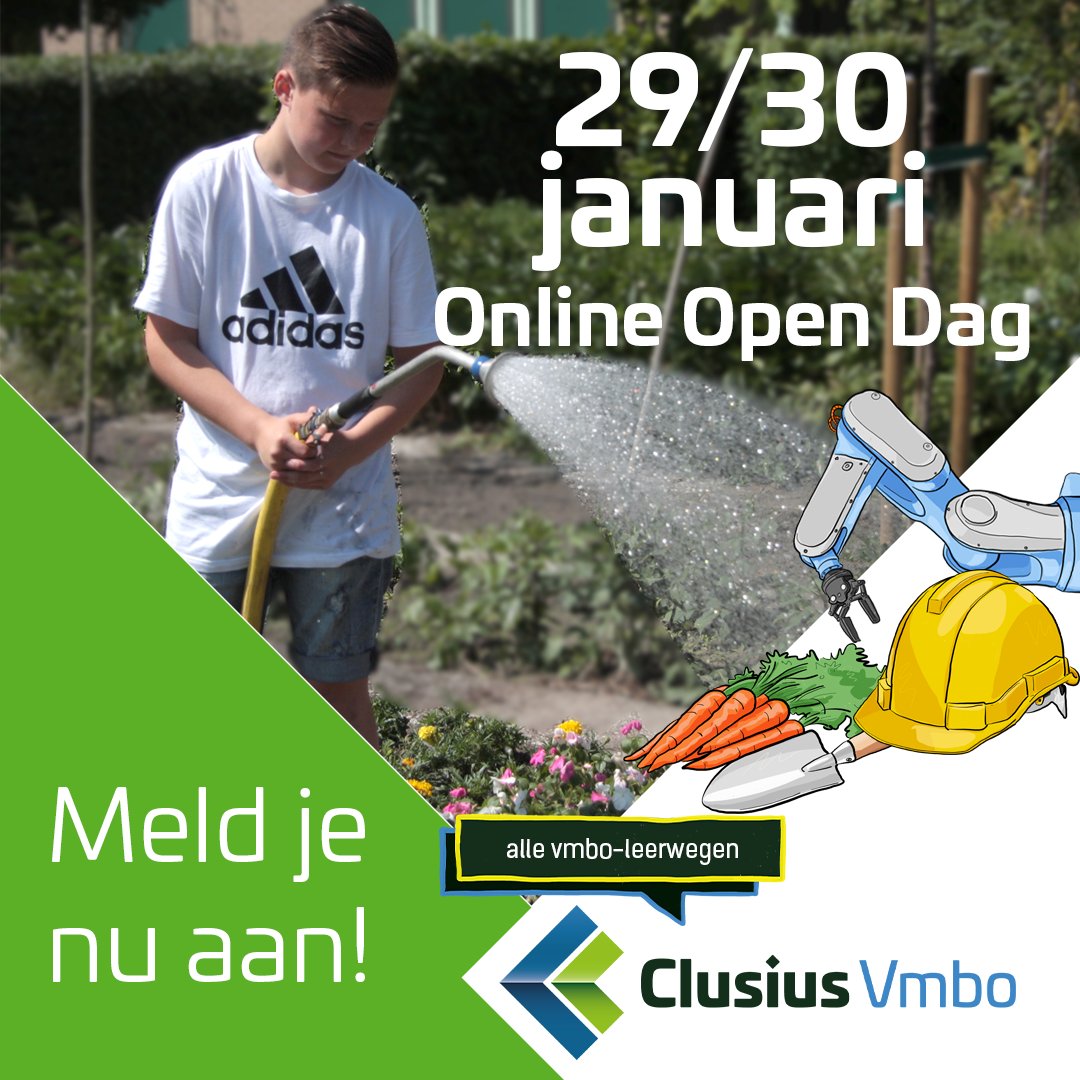 Vrijdag 29 en zaterdag 30 januari houden we een online open dag van onze VMBO-scholen! 

Zo kun je ons leren kennen via o.a. online lesjes, rondleidingen, video’s of presentaties en kun je al je vragen stellen. 
👉🏼bit.ly/3t0IBKi
#clusius #vmbo #onlineopendagen