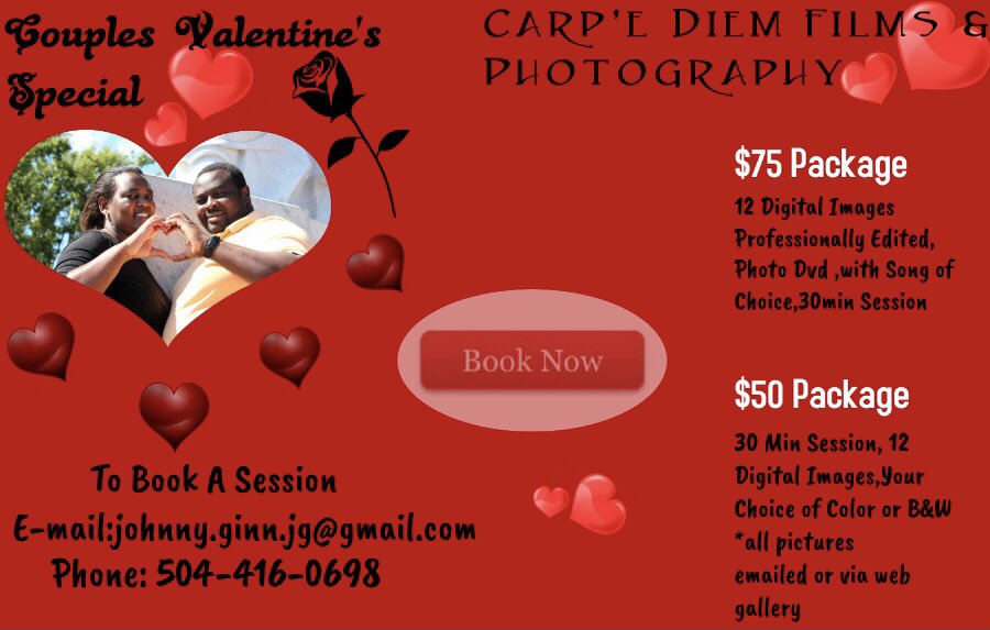 All My Couples &amp; Love Birds if You In The New Orleans Area Take Advantage of This Special !!!Tap In!!! Some February Dates Open..... Let Us Capture Your Memories.....