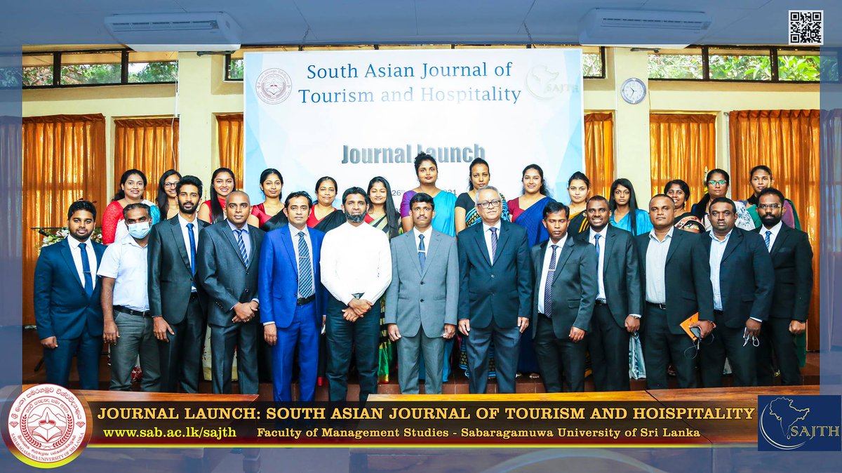 𝐅𝐚𝐜𝐮𝐥𝐭𝐲 𝐨𝐟 𝐌𝐚𝐧𝐚𝐠𝐞𝐦𝐞𝐧𝐭 𝐒𝐭𝐮𝐝𝐢𝐞𝐬 : 𝐥𝐚𝐮𝐧𝐜𝐡𝐢𝐧𝐠 𝐢𝐭𝐬 𝐟𝐢𝐫𝐬𝐭-𝐞𝐯𝐞𝐫 𝐣𝐨𝐮𝐫𝐧𝐚𝐥 𝐨𝐧 𝐓𝐨𝐮𝐫𝐢𝐬𝐦 𝐚𝐧𝐝 𝐇𝐨𝐬𝐩𝐢𝐭𝐚𝐥𝐢𝐭𝐲 𝐨𝐧 𝟐𝟔𝐭𝐡 𝐉𝐚𝐧𝐮𝐚𝐫𝐲 𝟐𝟎𝟐𝟏. 
𝐡𝐭𝐭𝐩𝐬://𝐰𝐰𝐰.𝐬𝐚𝐛.𝐚𝐜.𝐥𝐤/𝐬𝐚𝐣𝐭𝐡/