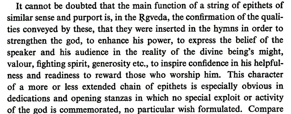 The phenomenon of 'linguistic superstition' seemingly influences the words of the ancients out of fear of causing anger to the gods. An epithet associated w/one deity is conferred unto another. A chain of epithets can be used enhance the power of the god or deprecate his wrath.