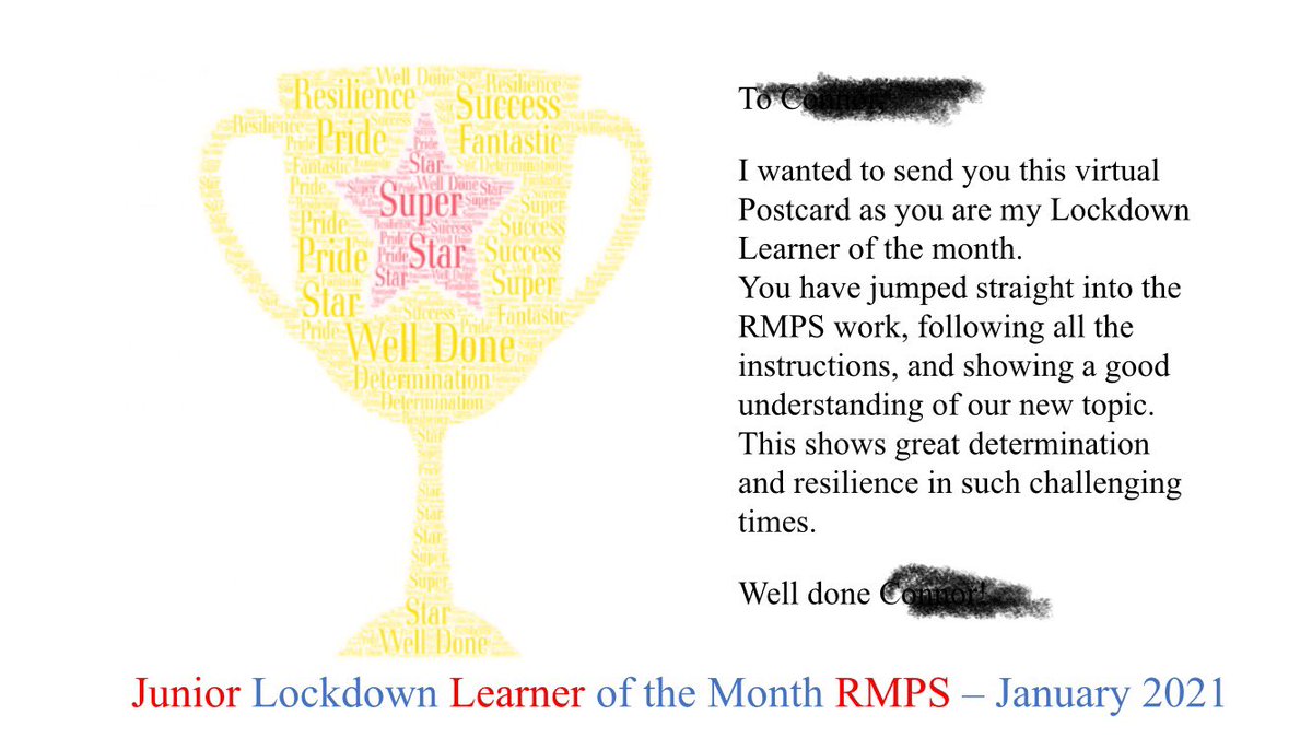 Emailing two of these virtual postcards for my senior and junior learners of the month. Acknowledging the hard work of our pupils during these challenging times. 👏 🌟 <a href="/GlenrothesHS/">Glenrothes High School</a>