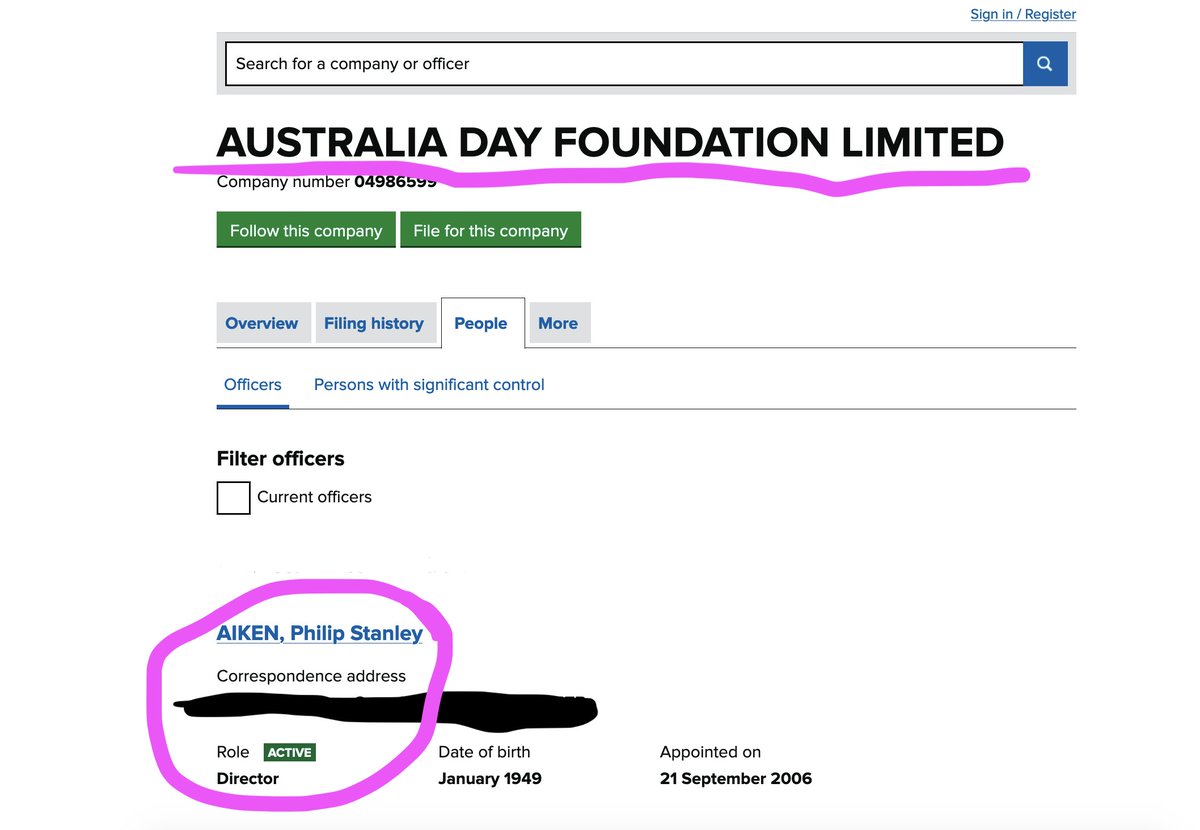 He's also one of the only 4 directors of the Australia Day UK Foundation. They're the people who awarded Rupert his "award".So . . . Phil Aiken runs the Australia Day UK Awards foundation because that's what they do - give out these exclusively selective awards..