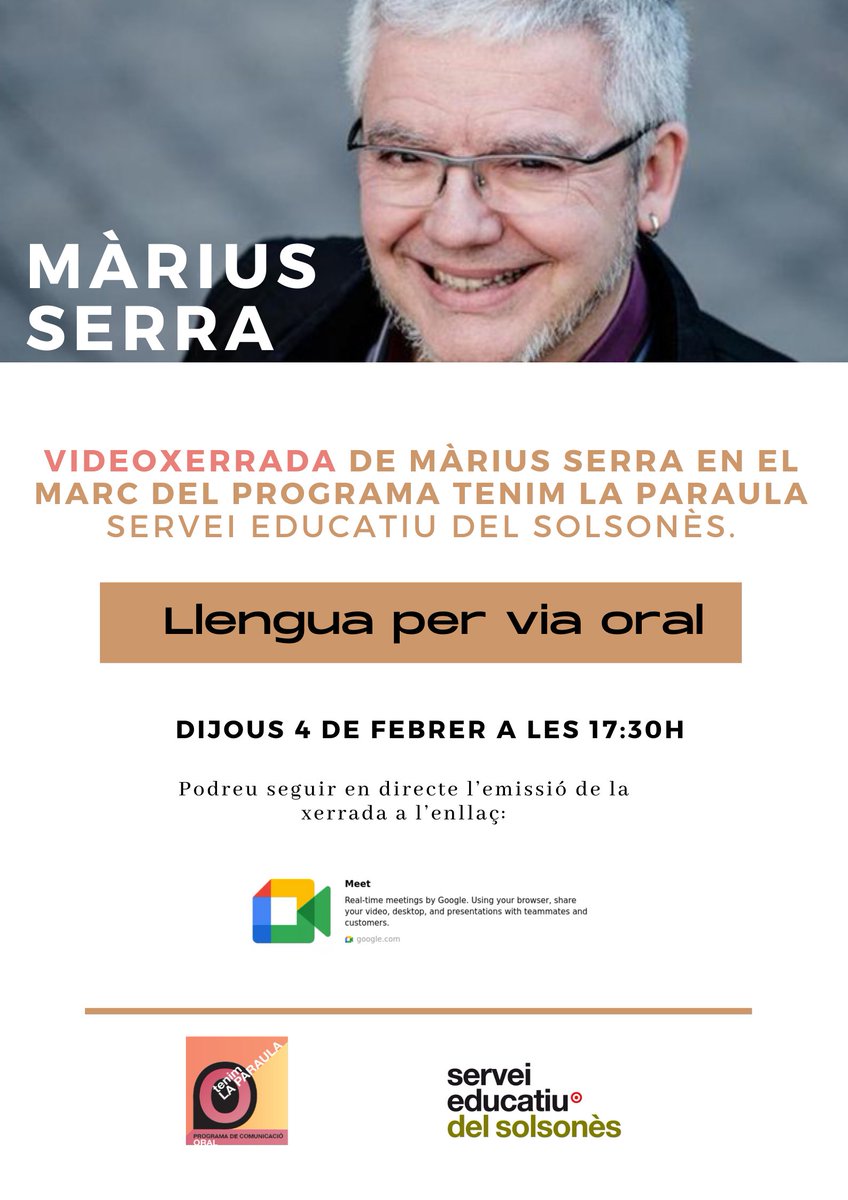 sesolsones's tweet photo. Vídeoxerrada amb Màrius Serra “LLENGUA PER VIA ORAL” https://t.co/hXmutSGASV https://t.co/uA3krpJuC3